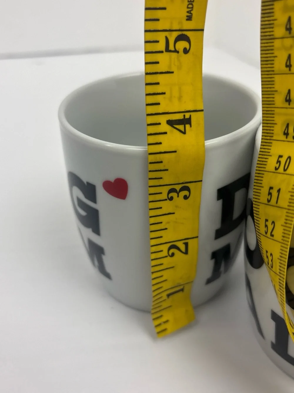 Dog Mom Dad Coffee Mugs Set of 2 White Black Red Heart Ceramic 8 oz Couple Gift